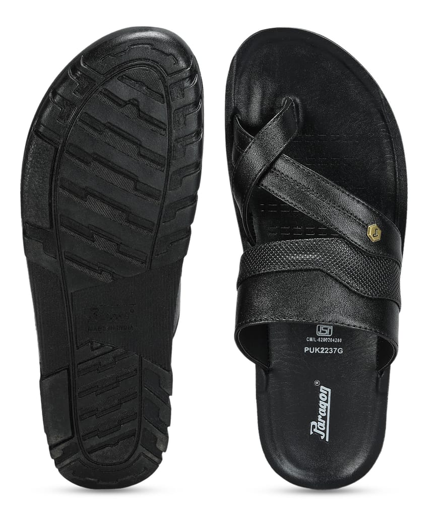 Chic Men Paragon Men's Slip-on Black Sandals for Men | Comfortable Sole & Durable 2025 at ShopCi