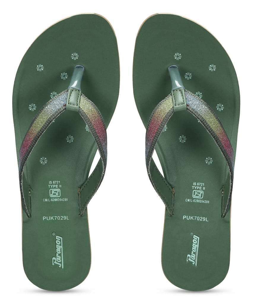 Top Women Paragon Women's Slip On Flat Green Sandals | Durable Dailywear Sandals 2025 at ShopCir