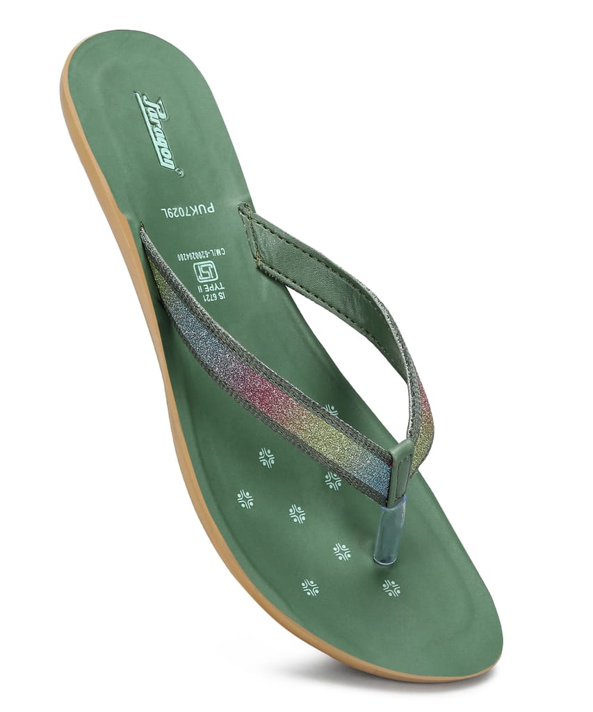 Top Women Paragon Women's Slip On Flat Green Sandals | Durable Dailywear Sandals 2025 at ShopCir