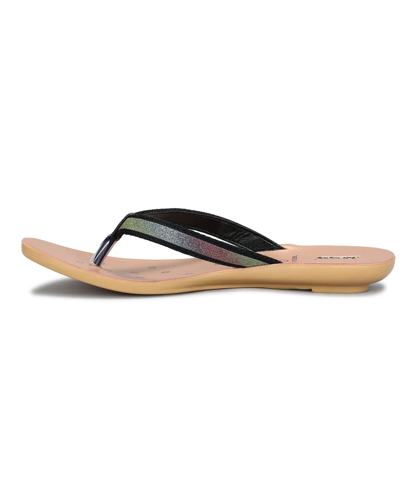 Chic Women Paragon Women's Slip On Flat Black Sandals | Durable Dailywear Sandals 2025 at ShopCi
