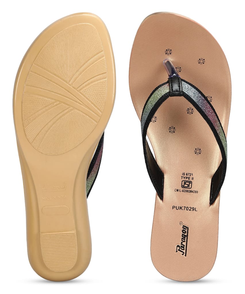 Chic Women Paragon Women's Slip On Flat Black Sandals | Durable Dailywear Sandals 2025 at ShopCi