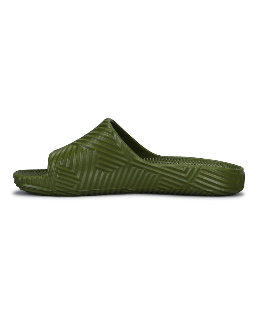 Affordable Men Paragon EVK10924G Men's Waterproof Olive Sliders with Comfortable Anti-Skid Sole 