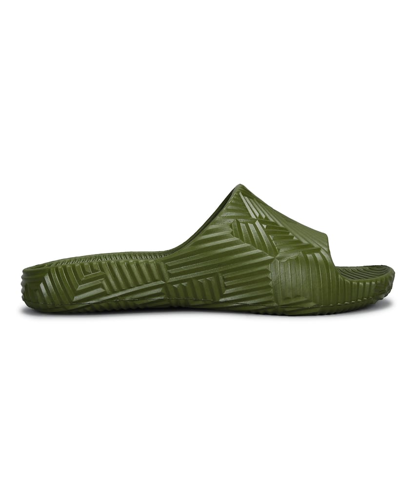 Affordable Men Paragon EVK10924G Men's Waterproof Olive Sliders with Comfortable Anti-Skid Sole 