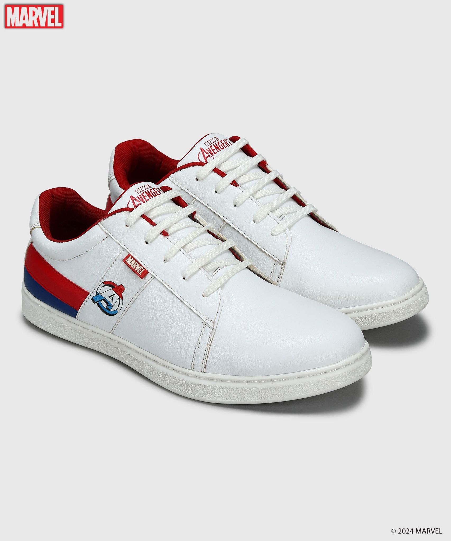 Paragon Marvel Men's White Casual Sneakers | Cushioned & Lace up Outdoor Style