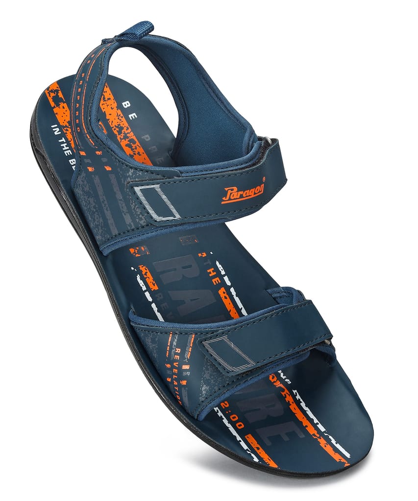 Sophisticated Men Paragon Men's Stylish Lightweight & Durable Blue Velcro Dailywear Sandals 2025
