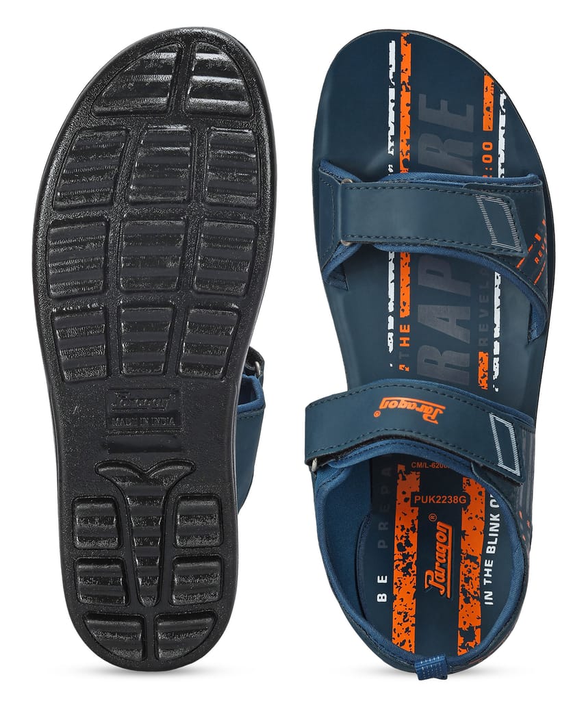 Sophisticated Men Paragon Men's Stylish Lightweight & Durable Blue Velcro Dailywear Sandals 2025