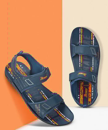 Paragon Men's Stylish Lightweight & Durable Blue Velcro Dailywear Sandals