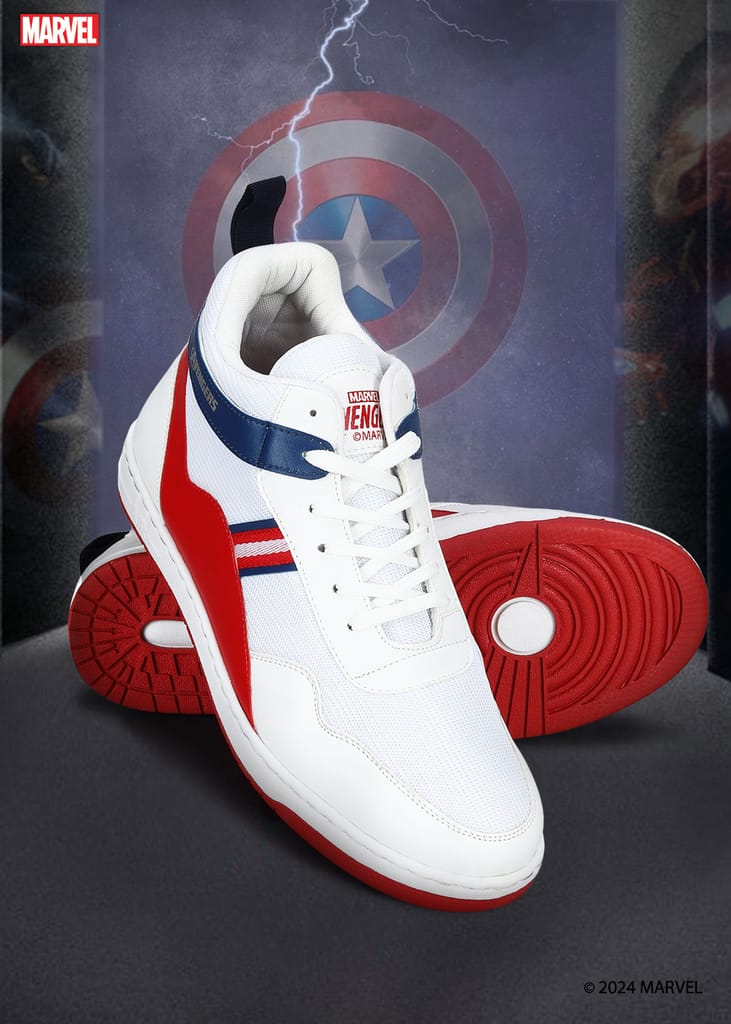 Affordable Men Paragon Marvel Men's White Casual Sneakers | Cushioned & Lace up Outdoor Style 20