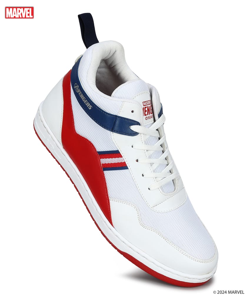 Affordable Men Paragon Marvel Men's White Casual Sneakers | Cushioned & Lace up Outdoor Style 20