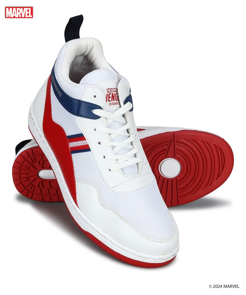 Affordable Men Paragon Marvel Men's White Casual Sneakers | Cushioned & Lace up Outdoor Style 20