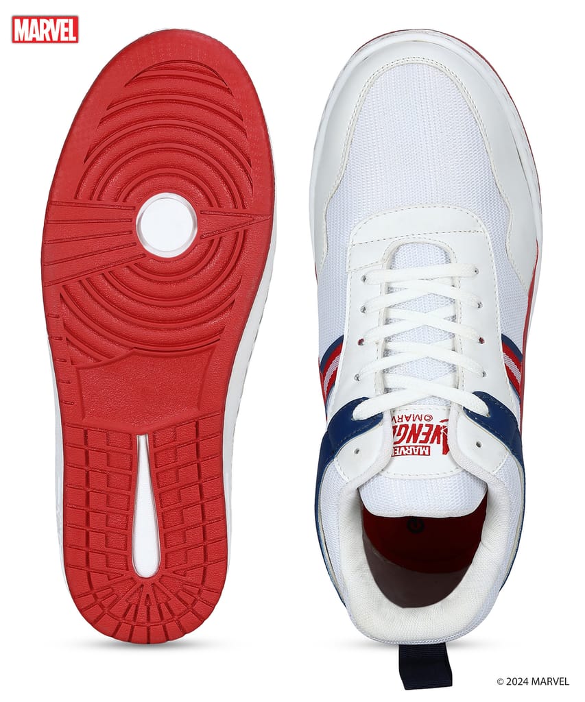 Affordable Men Paragon Marvel Men's White Casual Sneakers | Cushioned & Lace up Outdoor Style 20
