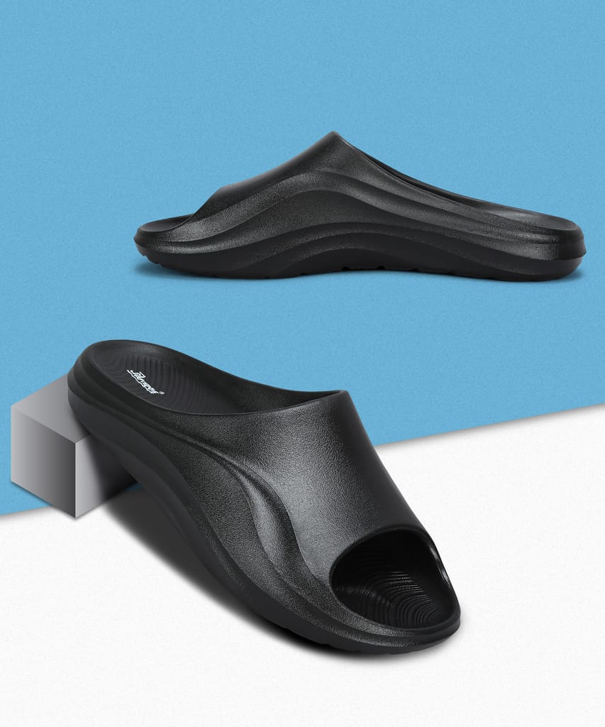 Top Men Paragon Men's Watreproof Black Sliders with Comfortable Anti-Skid Sole 2025 at ShopCircu