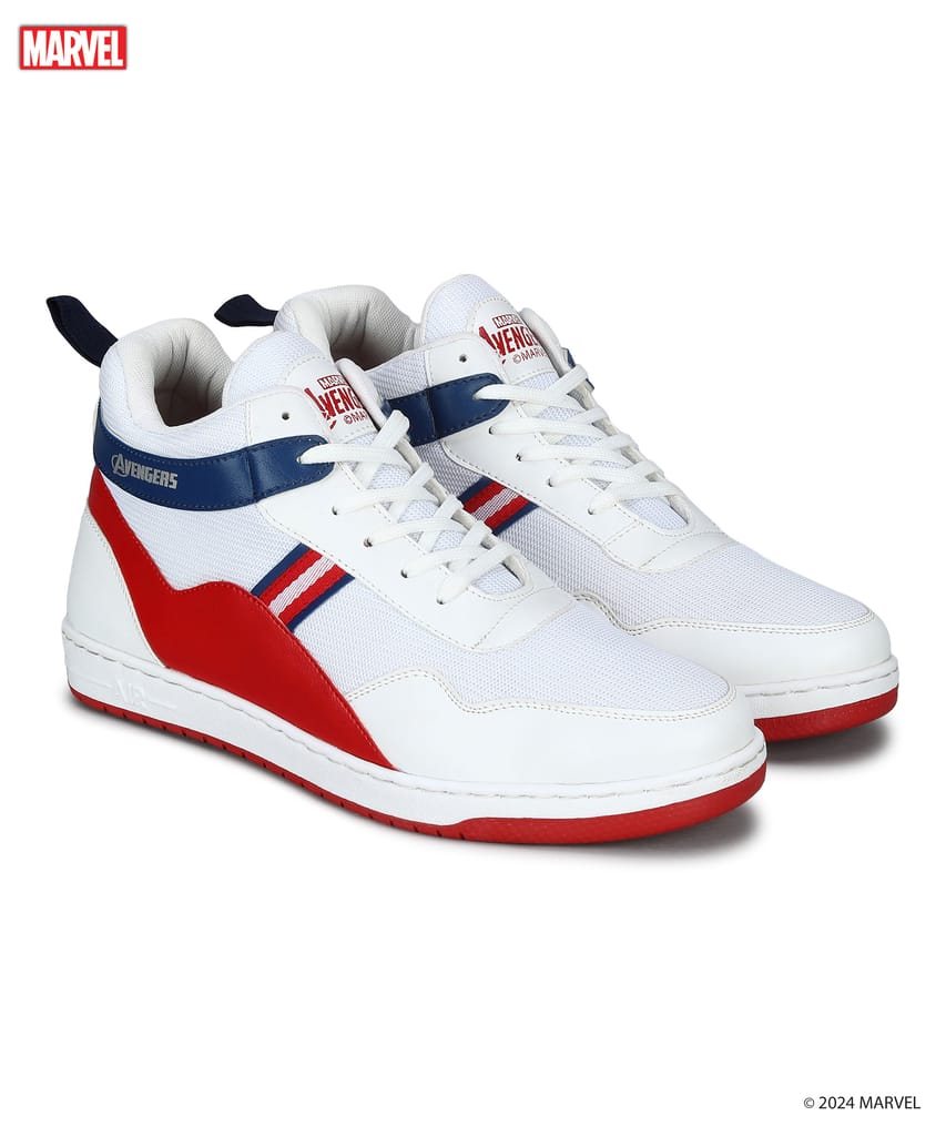 Affordable Men Paragon Marvel Men's White Casual Sneakers | Cushioned & Lace up Outdoor Style 20