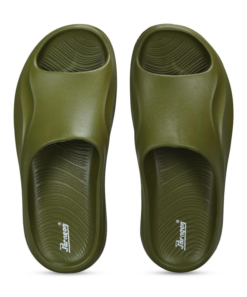 Stylish Men Paragon Men's Watreproof Green Sliders with Comfortable Anti-Skid Sole 2025 at ShopC