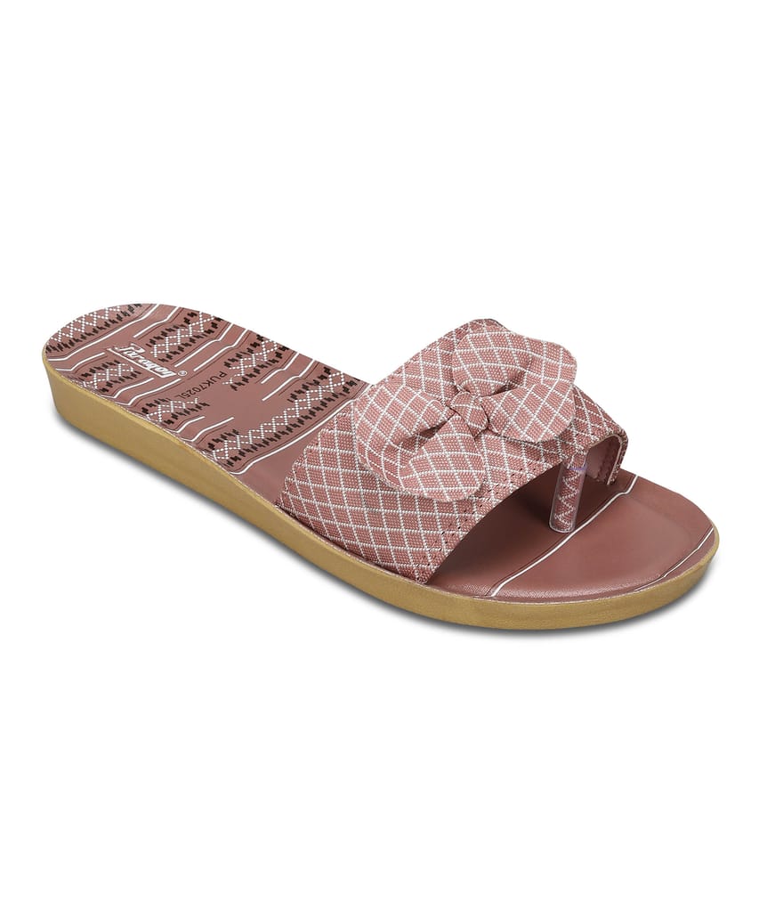 Luxurious Women Paragon Women's Pink-Grey Sliders with Anti-skid Cushioned Sole for Everyday Use