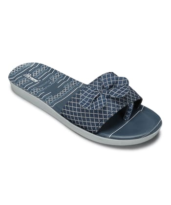 Paragon Women's Blue-Grey Sliders with Anti-skid Cushioned Sole for Everyday Use