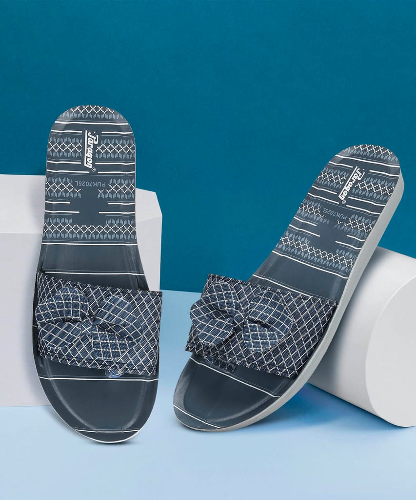 Sophisticated Women Paragon Women's Blue-Grey Sliders with Anti-skid Cushioned Sole for Everyday