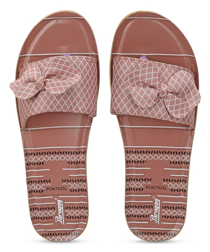 Luxurious Women Paragon Women's Pink-Grey Sliders with Anti-skid Cushioned Sole for Everyday Use