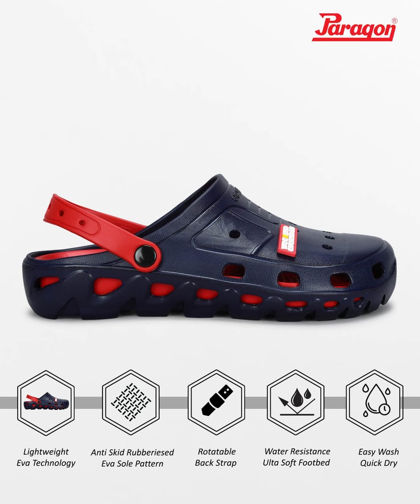 Paragon Men's Slip-on Navy Blue Sandals for Men | Comfortable Sole & Durable