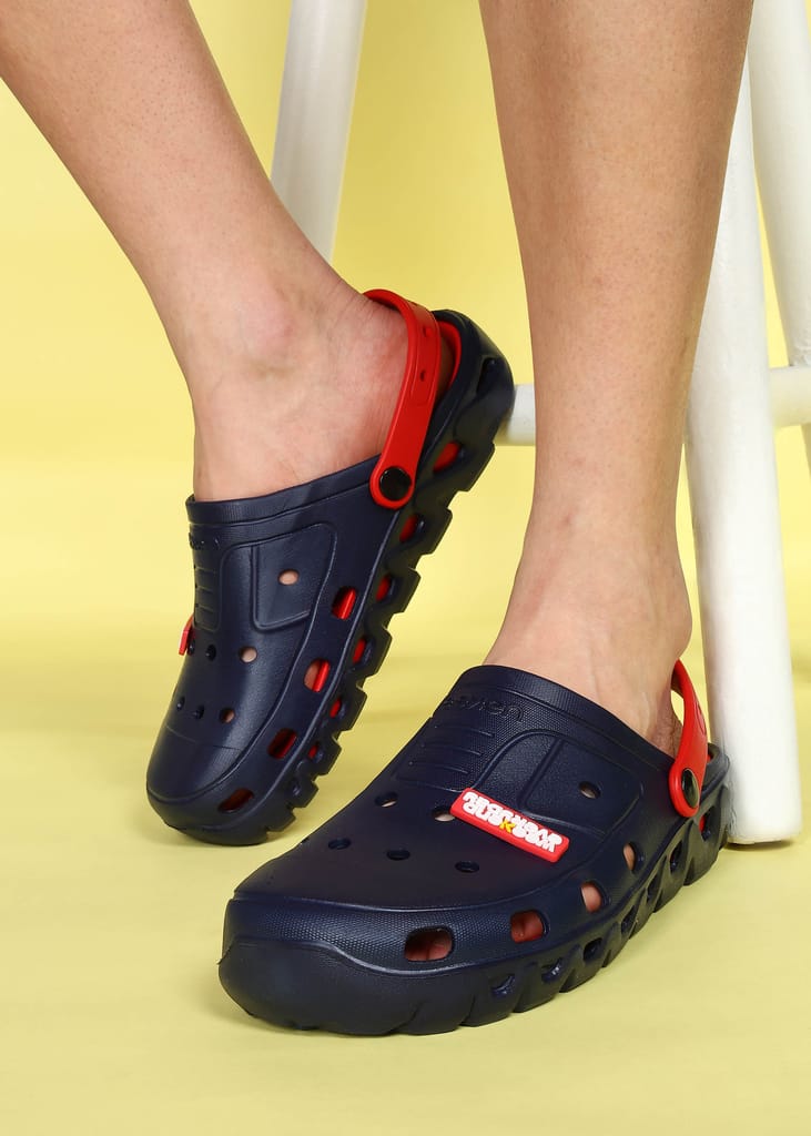 Paragon Men's Slip-on Navy Blue Sandals for Men | Comfortable Sole & Durable