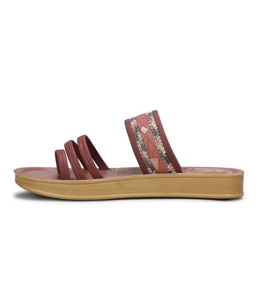 Paragon Women's Slip On Flat Fig Sandals | Durable Dailywear Sandals