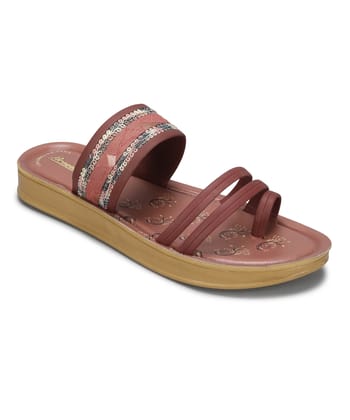 Paragon Women's Slip On Flat Fig Sandals | Durable Dailywear Sandals