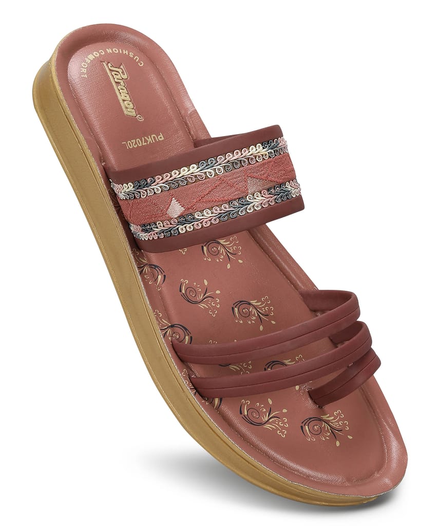 Paragon Women's Slip On Flat Fig Sandals | Durable Dailywear Sandals