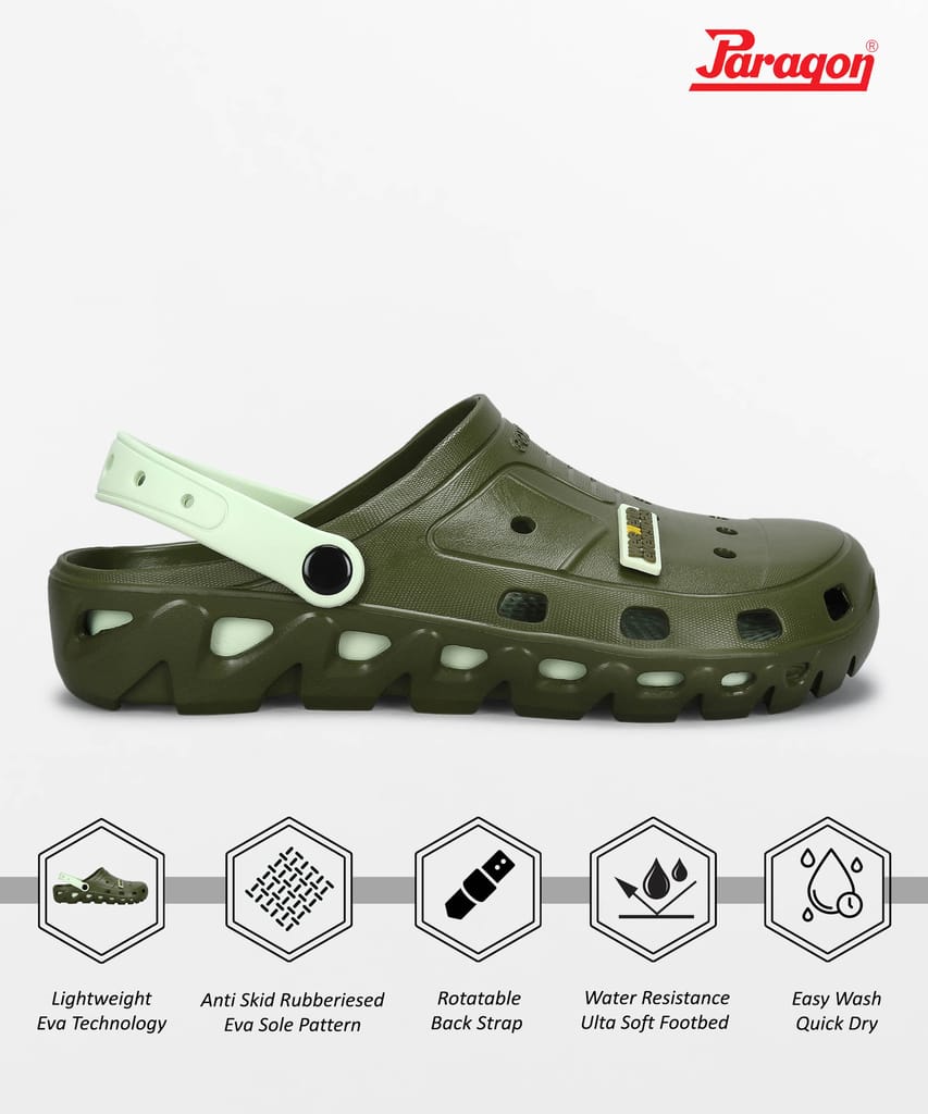 Paragon Men's Slip-on Pastel Green Sandals for Men | Comfortable Sole & Durable