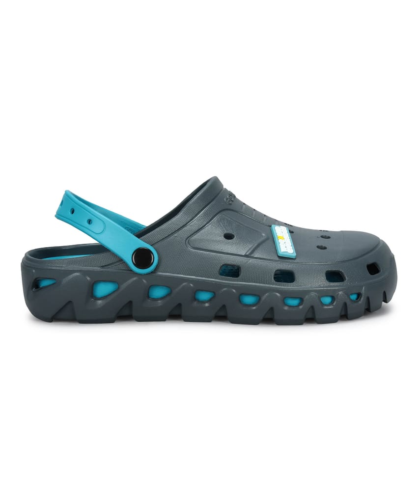 Paragon Men's Slip-on Grey-Turquoise Sandals for Men | Comfortable Sole & Durable