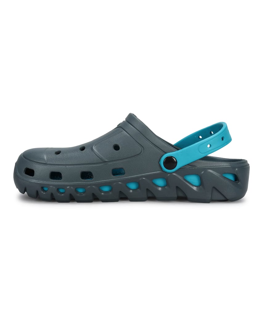 Paragon Men's Slip-on Grey-Turquoise Sandals for Men | Comfortable Sole & Durable