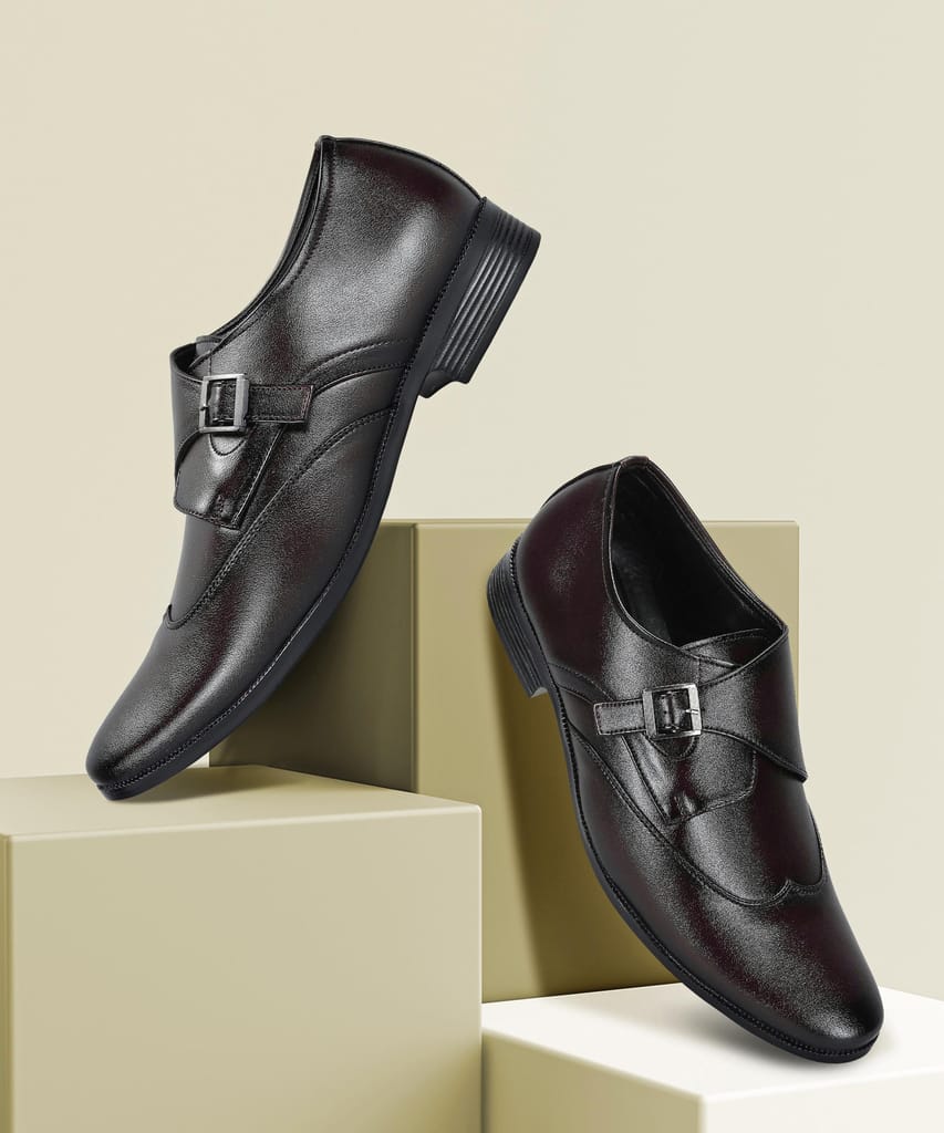 Affordable Men Paragon Men's Brown Formal Shoes with Buckle| Durable & Sturdy for Outdoor Wear 2