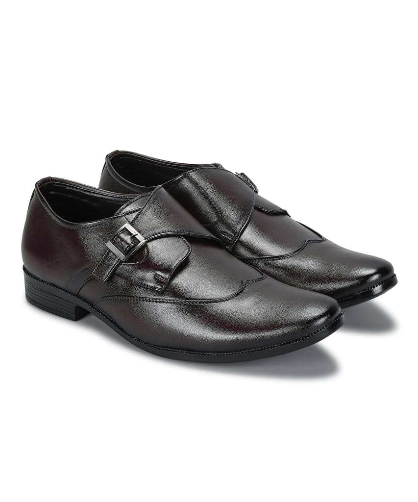 Affordable Men Paragon Men's Brown Formal Shoes with Buckle| Durable & Sturdy for Outdoor Wear 2