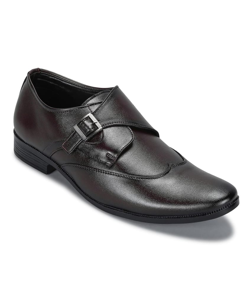 Affordable Men Paragon Men's Brown Formal Shoes with Buckle| Durable & Sturdy for Outdoor Wear 2