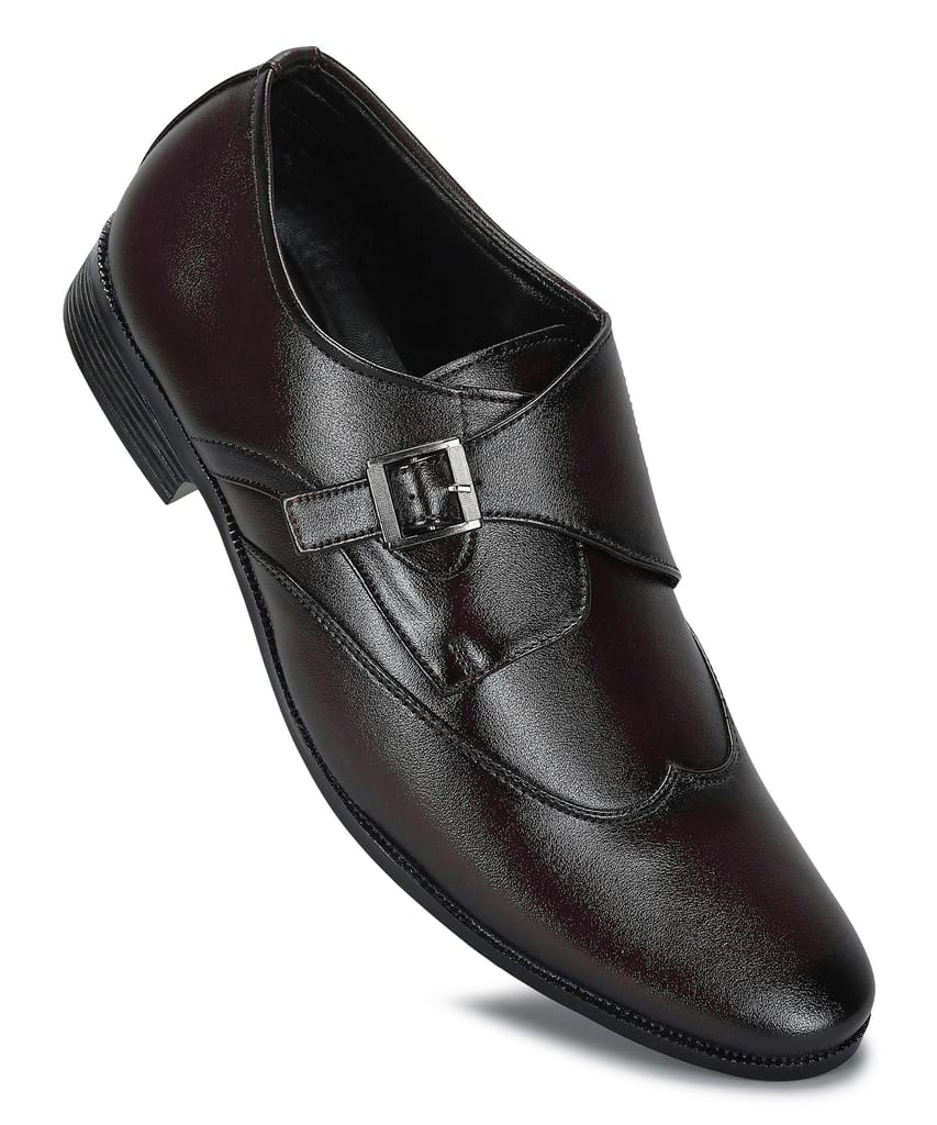 Affordable Men Paragon Men's Brown Formal Shoes with Buckle| Durable & Sturdy for Outdoor Wear 2