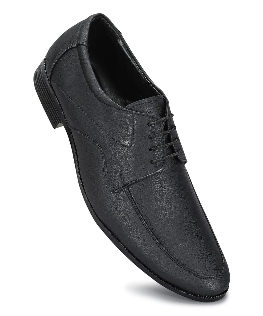 Paragon Men's Black Formal Shoes with Laces| Durable & Sturdy for Outdoor Wear