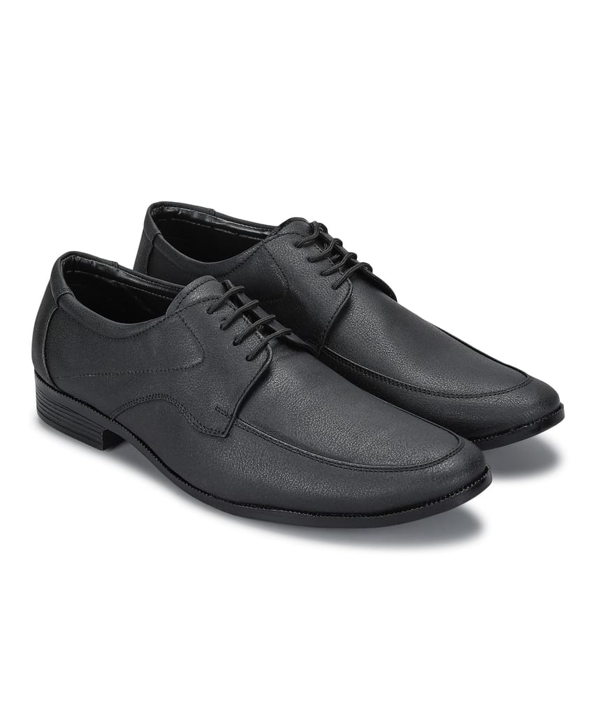 Paragon Men's Black Formal Shoes with Laces| Durable & Sturdy for Outdoor Wear