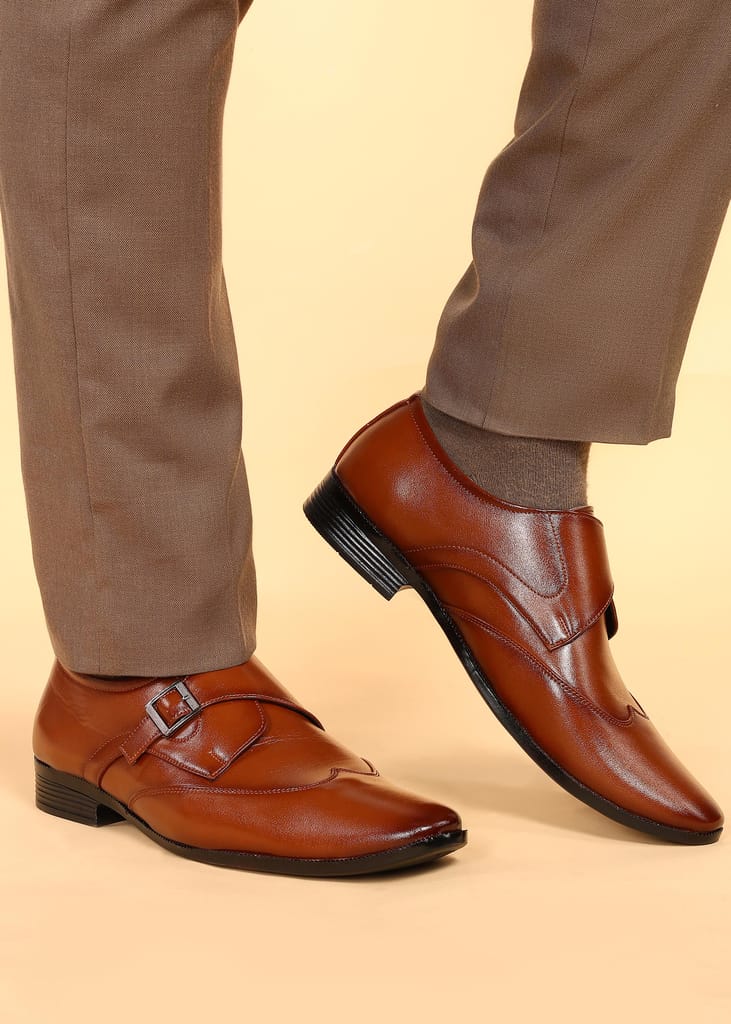 Best Men Paragon Men's Tan Formal Shoes with Buckle| Durable & Sturdy for Outdoor Wear 2025 at S