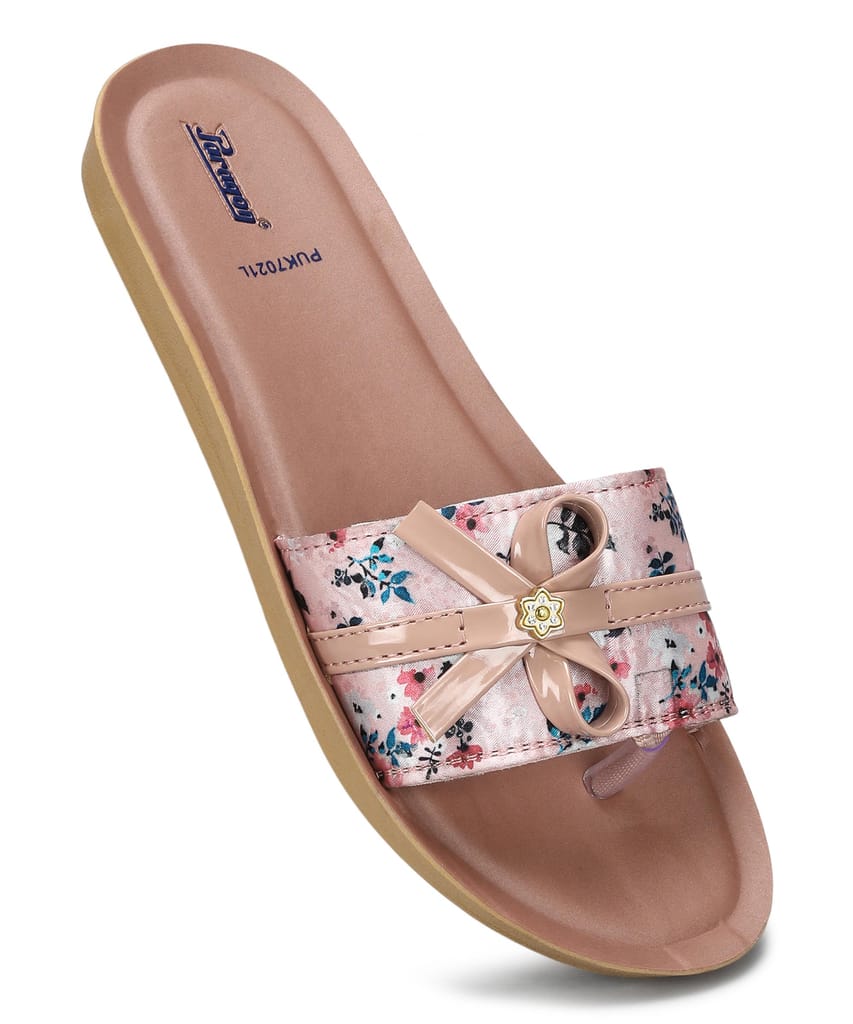 Paragon Women's Peach Sliders with Anti-skid Cushioned Sole for Everyday Use