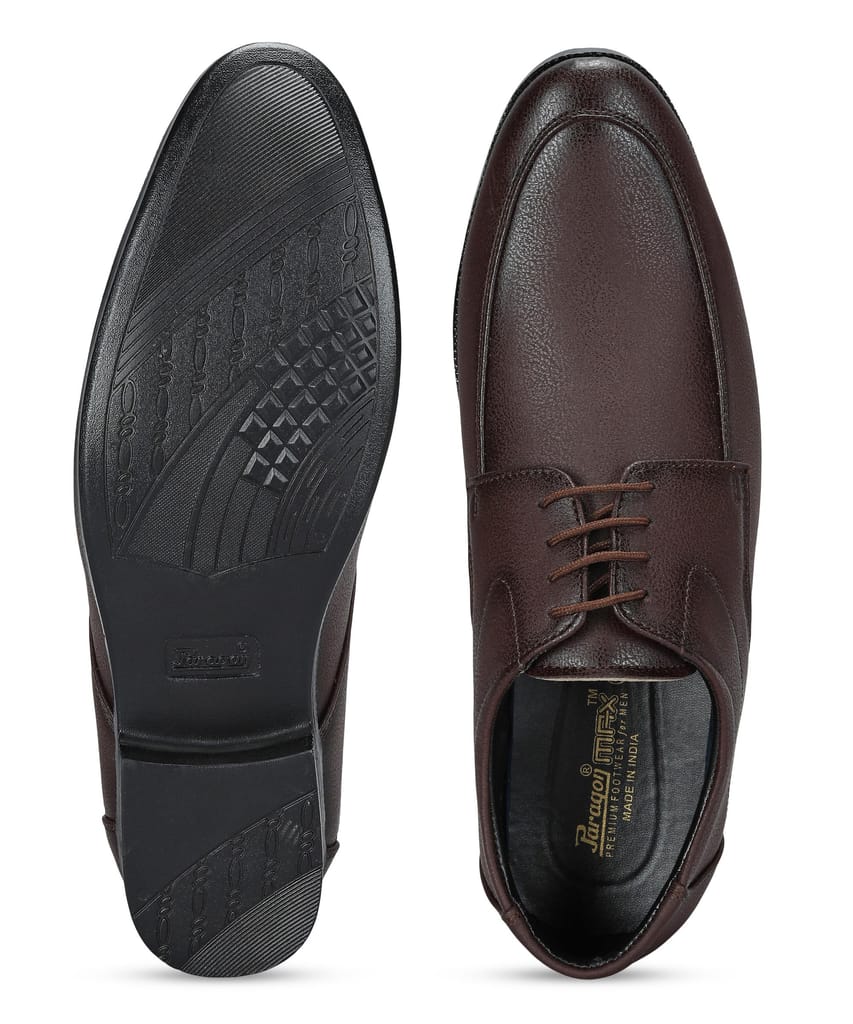 Latest Men Paragon Men's Brown Formal Shoes with Laces| Durable & Sturdy for Outdoor Wear 2025 a