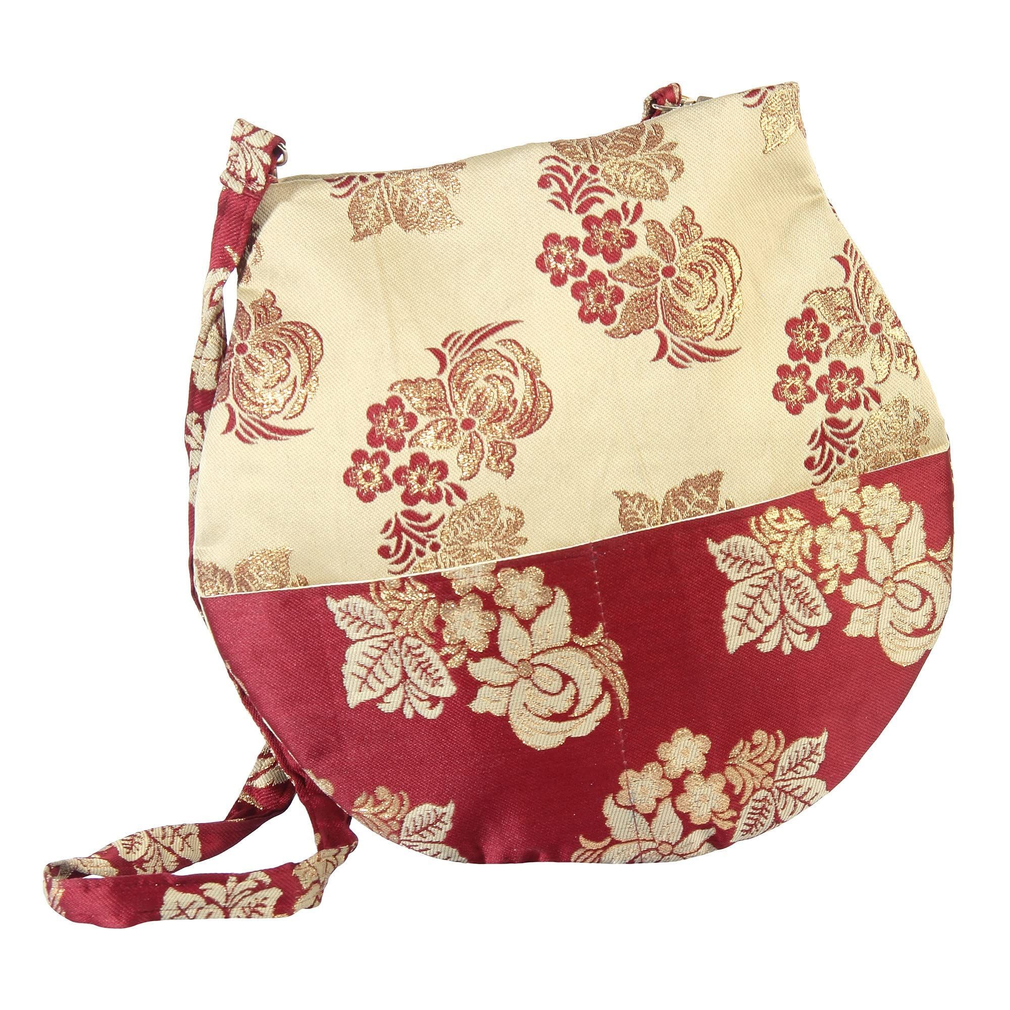 SHREEM Atmanirbhar Bharat Girls and Women jatra cloth silk base Sling Bag