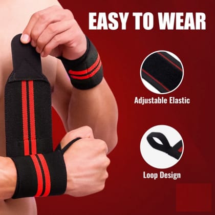 Wrist Straps for Gym Wrist Band for Unisex with Thumb Loop Straps Weight lifting (1 Pair Set Multicolor)