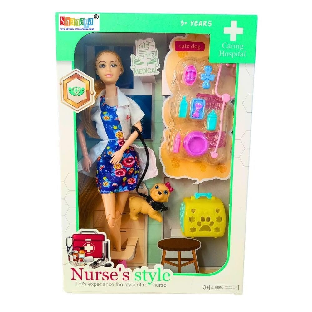 SHANAYA Doll Playset for Girls| Includes Doll, Pet Dog, Dog Accessories | Pretend Play Toys for Kids | Birthday Gift for Girls | Fun & Durable Toy Set for Creative Role Play