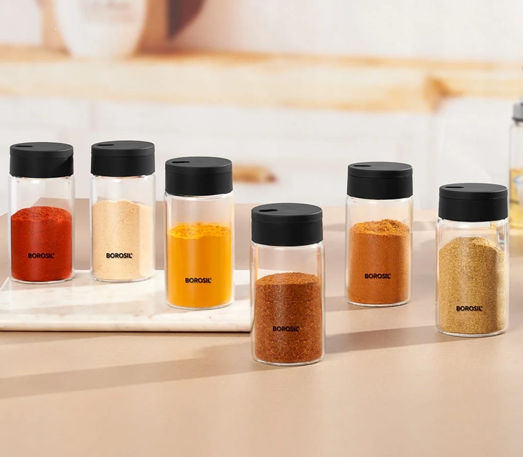 Borosil Glass Salt & Pepper Set , Set Of 2