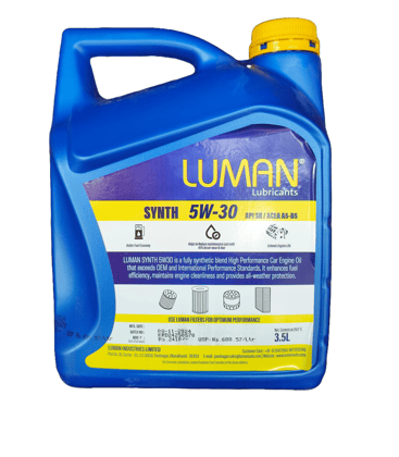  Luman 5W-30 API SN/ACEA A5-B5 Fully Synthetic Engine Oil for CNG, LPG & Petrol Engines - 3.5L