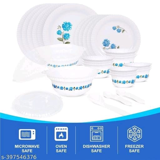 Blue Dinner Set 36 Pieces for Family of 6