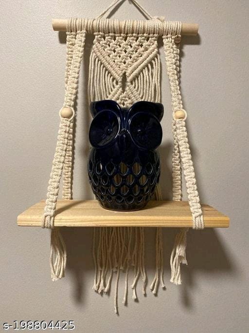 Macrame Woven Wall Hanging Shelf