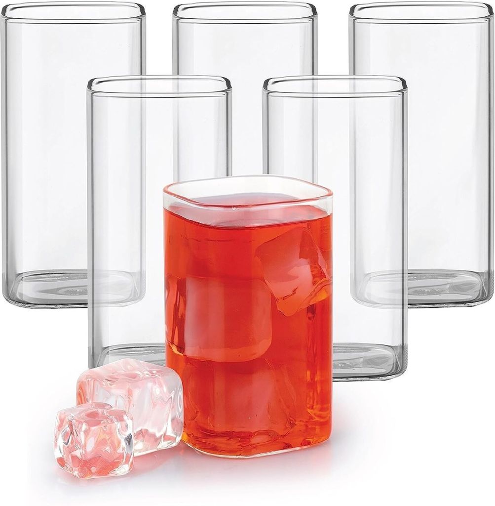 Cello Roma Square Glass Tumblers , Set of 6 , 330ml