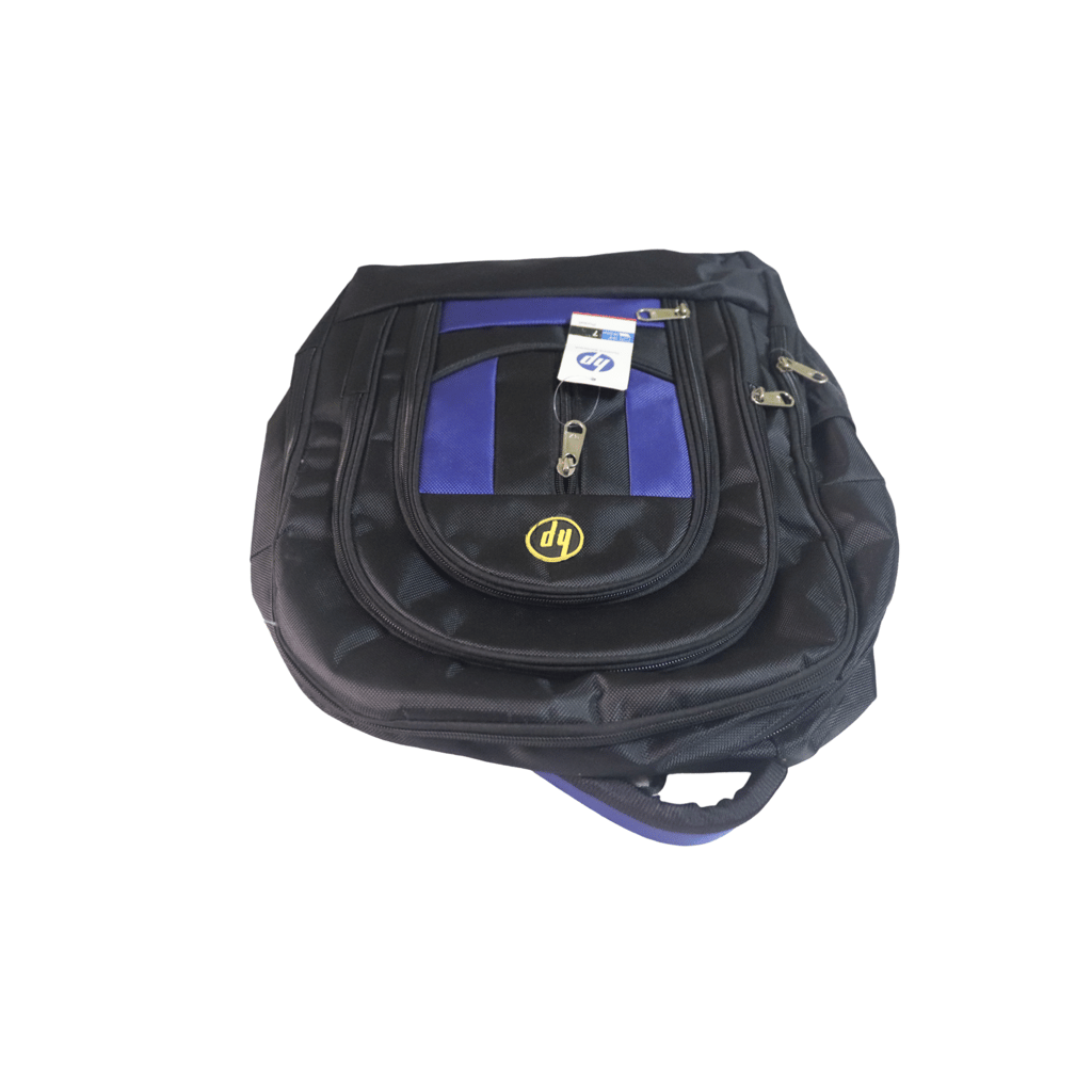 Black and Blue Polyester Casual Backpack for Men and Women