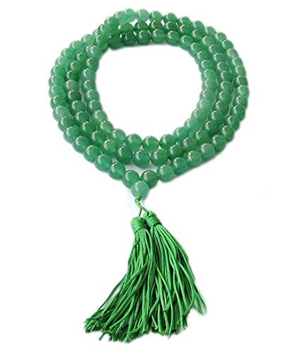 Green Aventurine Mala Beads 108 Prayer Beads Necklace with Tassel for Meditation Yoga Mala Jewelry