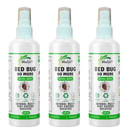 Bhulife Natural Bedbug Killer Spray | Bug No More Spray | 100% Organic Ingredients 100 ML (Pack Of 3)